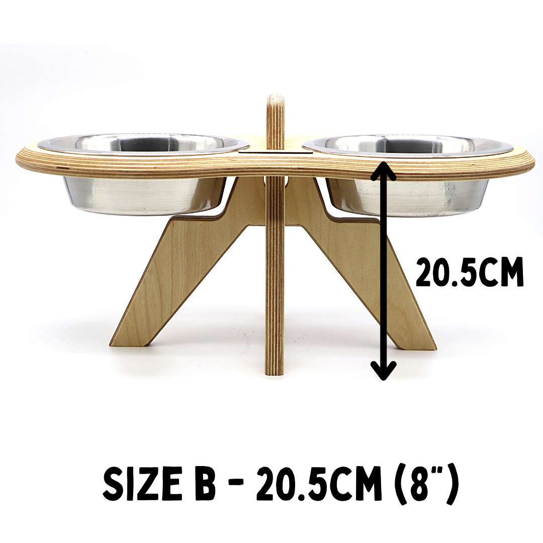 Curved Double Bowl Stand