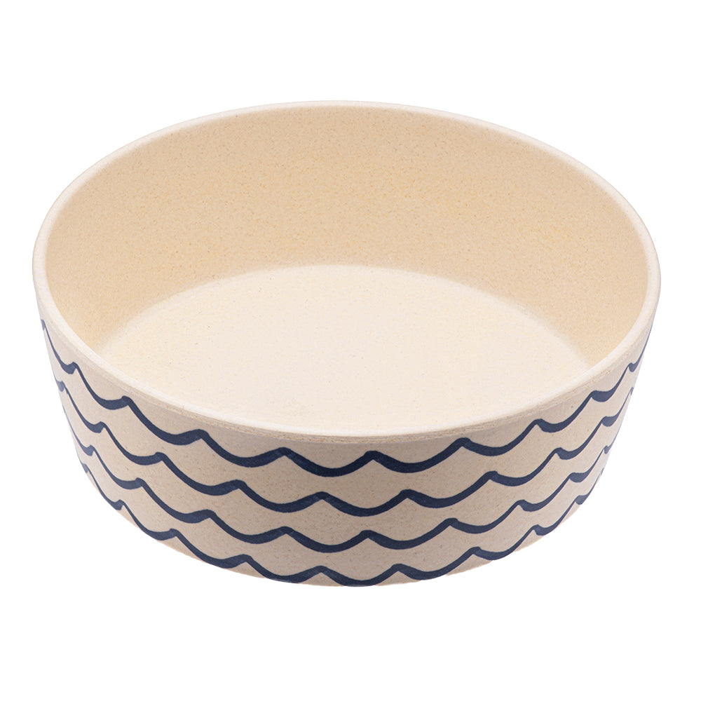 Double Bowl Stand - Bamboo Bowl - Ocean Waves