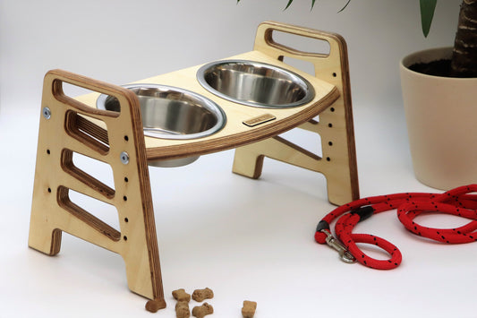 Adjustable / Tilted - Double Dog Bowl Stand