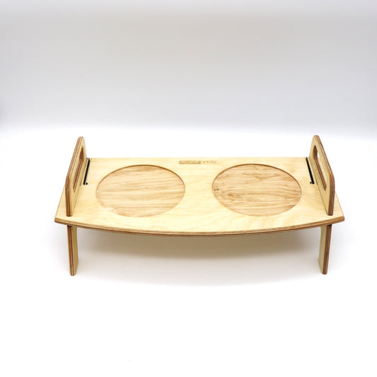 Double Bowl Stand - Bamboo Bowl - No Bowls