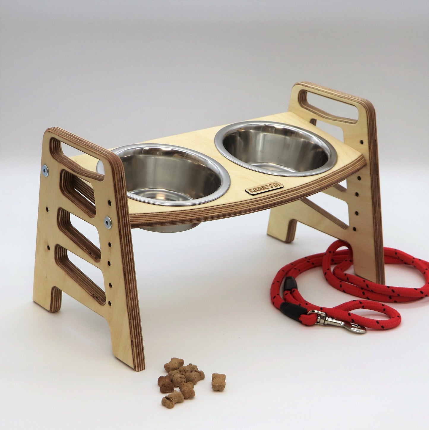 Adjustable / Tilted - Double Dog Bowl Stand